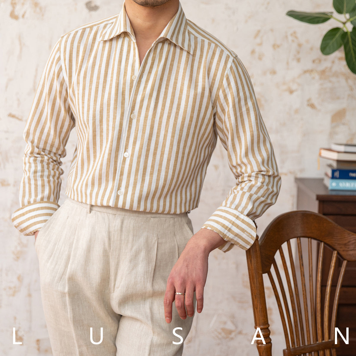 Chemise Rayée en Lin – Élégance Décontractée