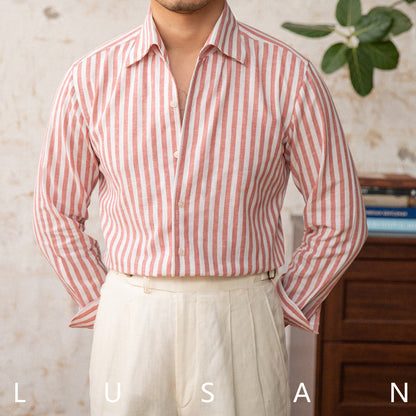 Chemise Rayée en Lin – Élégance Décontractée