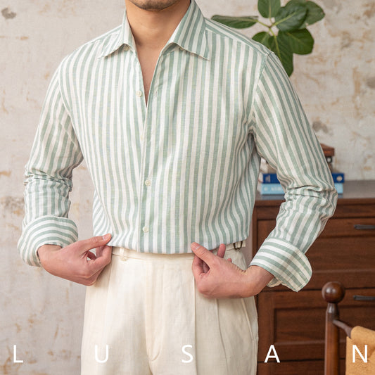 Chemise Rayée en Lin – Élégance Décontractée