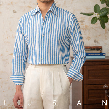 Chemise Rayée en Lin – Élégance Décontractée